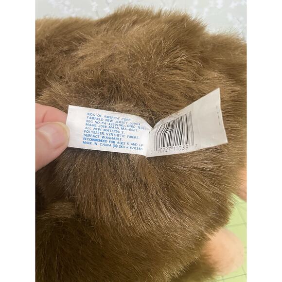 Kids of America Monkey Chimp Chimpanzee Ape Plush 15” Brown Tan Stuffed Animal - Picture 7 of 9